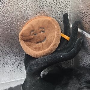 Brown Smiley Plush Keychain Or Coin Pouch NWOT